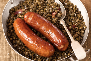 Saucisses aux lentilles